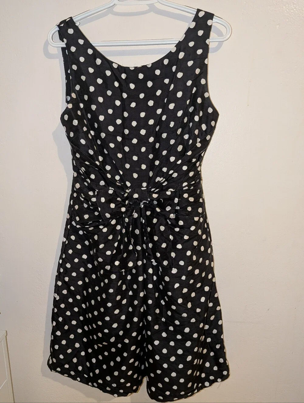 Kate Spade Classic Black & White Polka Dot Sleeveless Dress Size 6